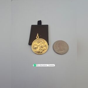 18K Real Gold Dragon Pendant 26mm